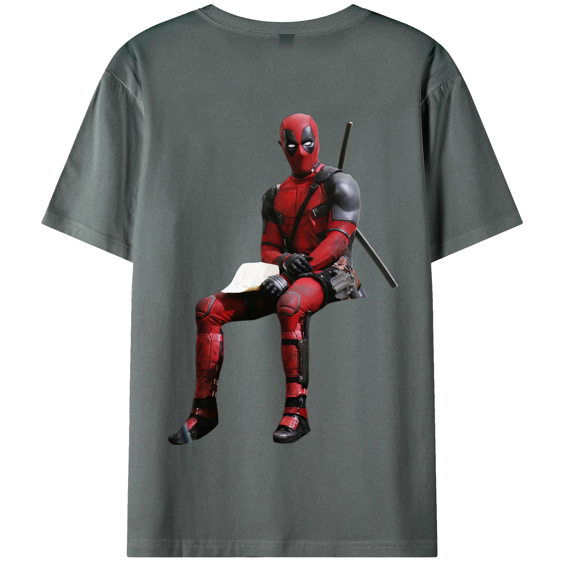 （画像用） Deadpool デッドプール 綿100％半袖Tシャツ（背面プリント）